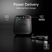 SBS Autoladegerät mit einziehbarem USB-C Kabel 60cm 35W