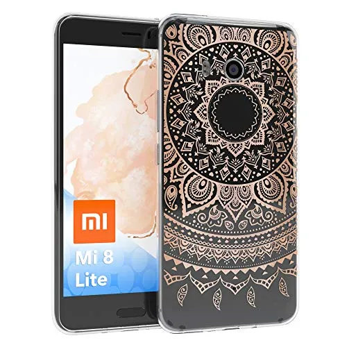 EAZY CASE Xiaomi Mi 8 Lite Silikonhülle Mandala Rosé-Gold