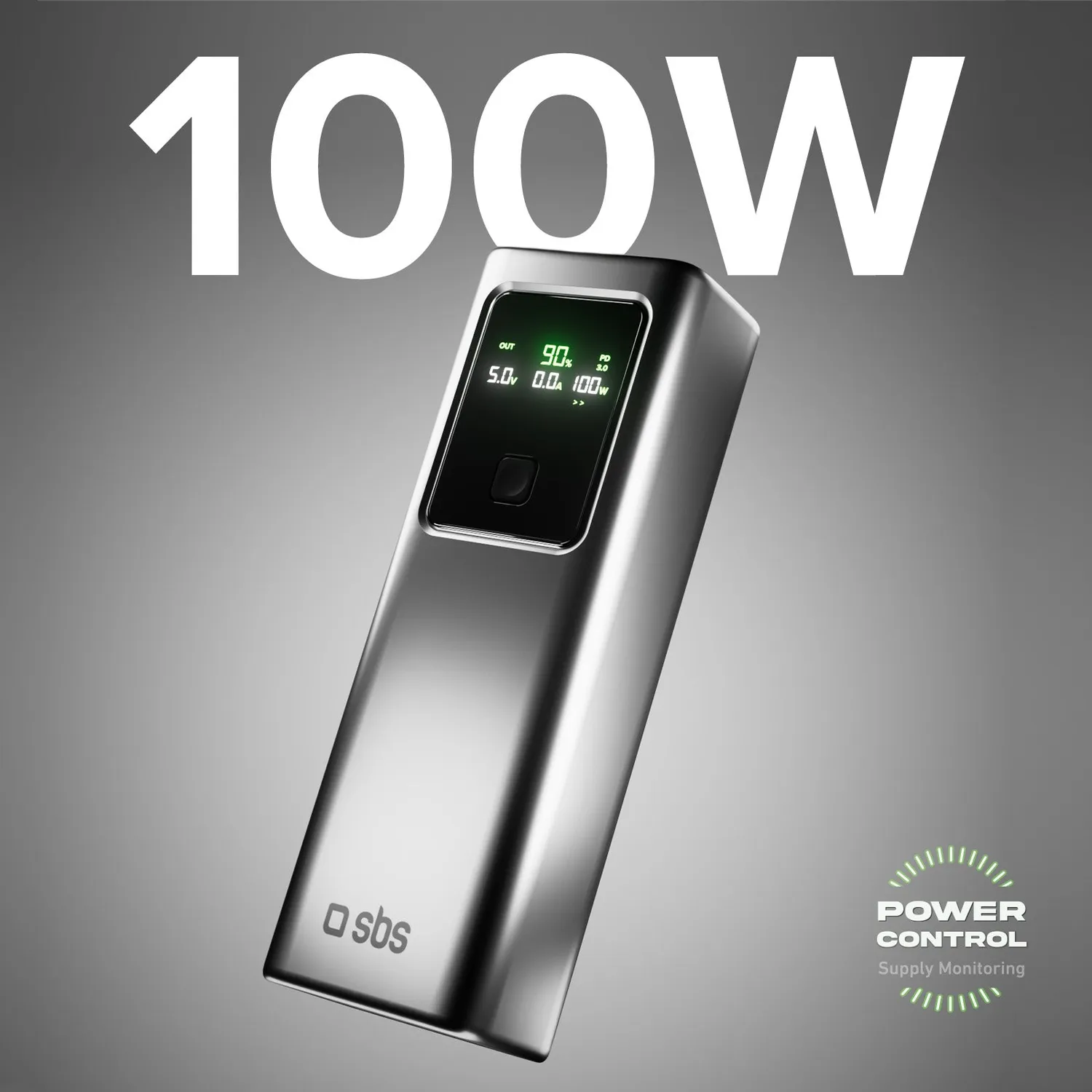 SBS LCD Powerbank 20000 mAh PD 100W schwarz
