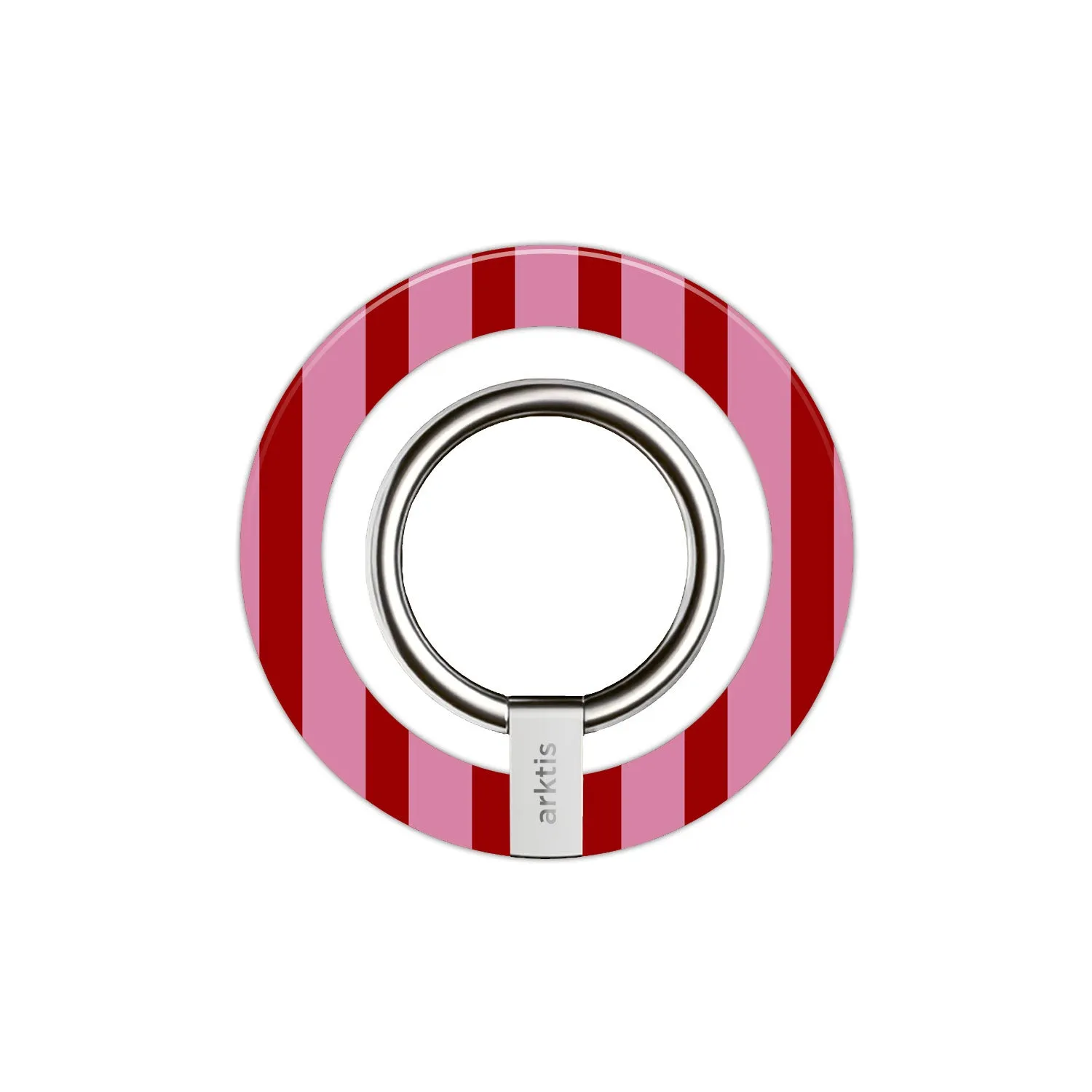 arktis MagSafe Ringhalter Stripes Silber für iPhone N52-Magnet