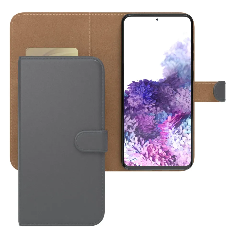 EAZY CASE Galaxy S20 Plus Klapphülle Book Anthrazit Etui