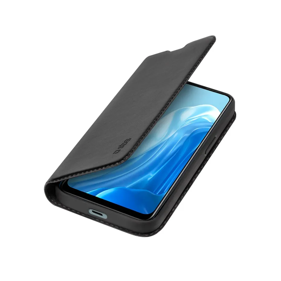 SBS Wallet Lite Handyhülle Oppo Find X5 Lite schwarz Leder