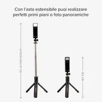 SBS Selfie-Stick mit LED-Licht Stativ 67cm schwarz