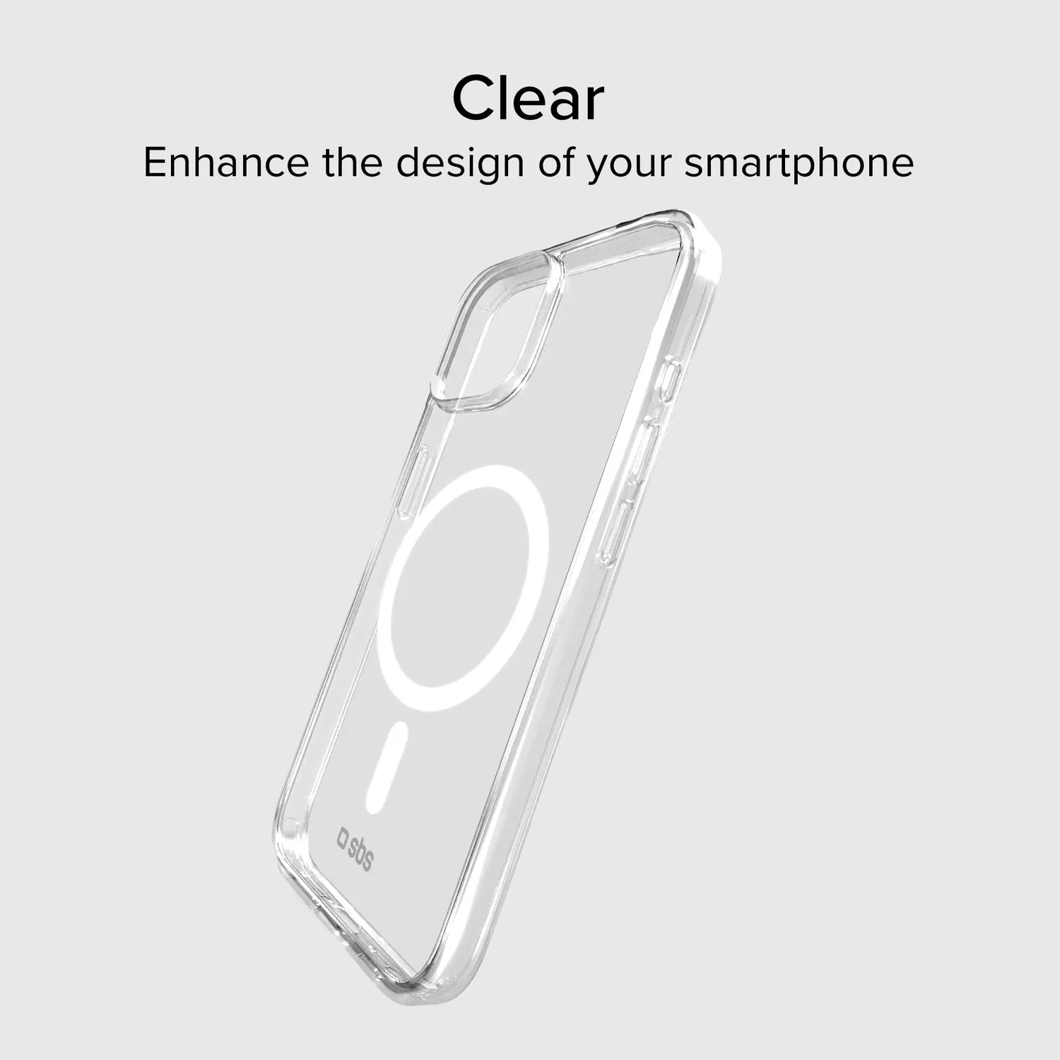 SBS Light Mag iPhone 14 13 Hülle transparent MagSafe