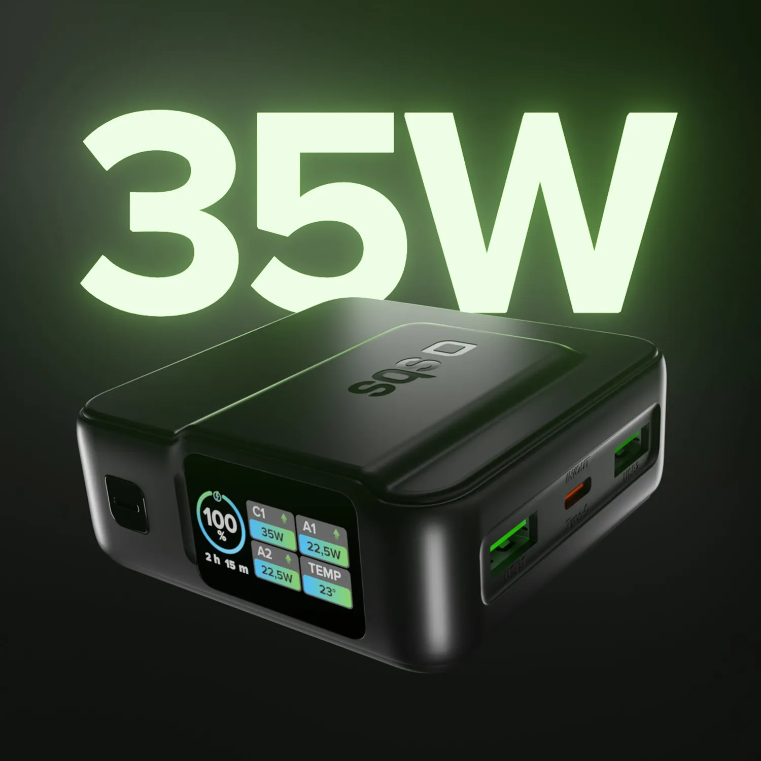 SBS Power Control 2.0 Powerbank 10000 mAh 35W mit Display