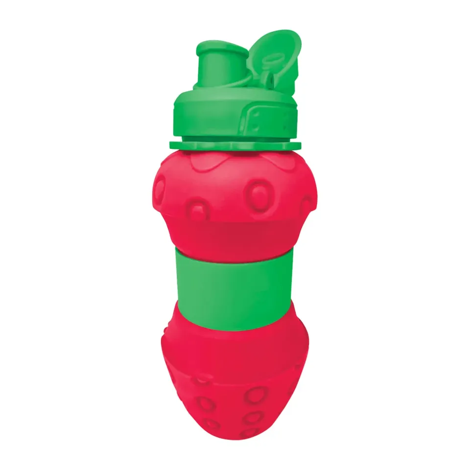 SBS Funny Bottle Trinkflasche 600 ml Erdbeere faltbar