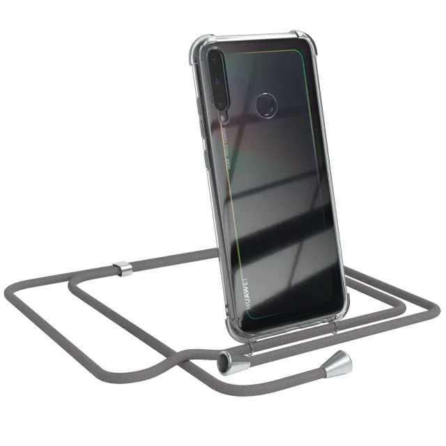 EAZY CASE Huawei P40 Lite E Handykette Anthrazit mit Kordel