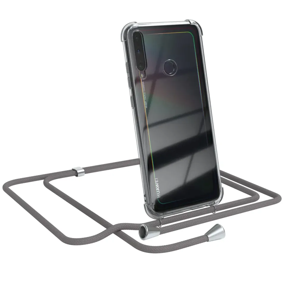 EAZY CASE Huawei P40 Lite E Handykette Anthrazit mit Kordel
