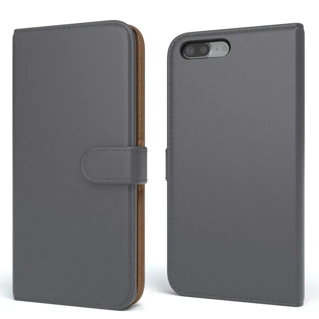 EAZY CASE iPhone 7 Plus 8 Plus Klapphülle Anthrazit Book