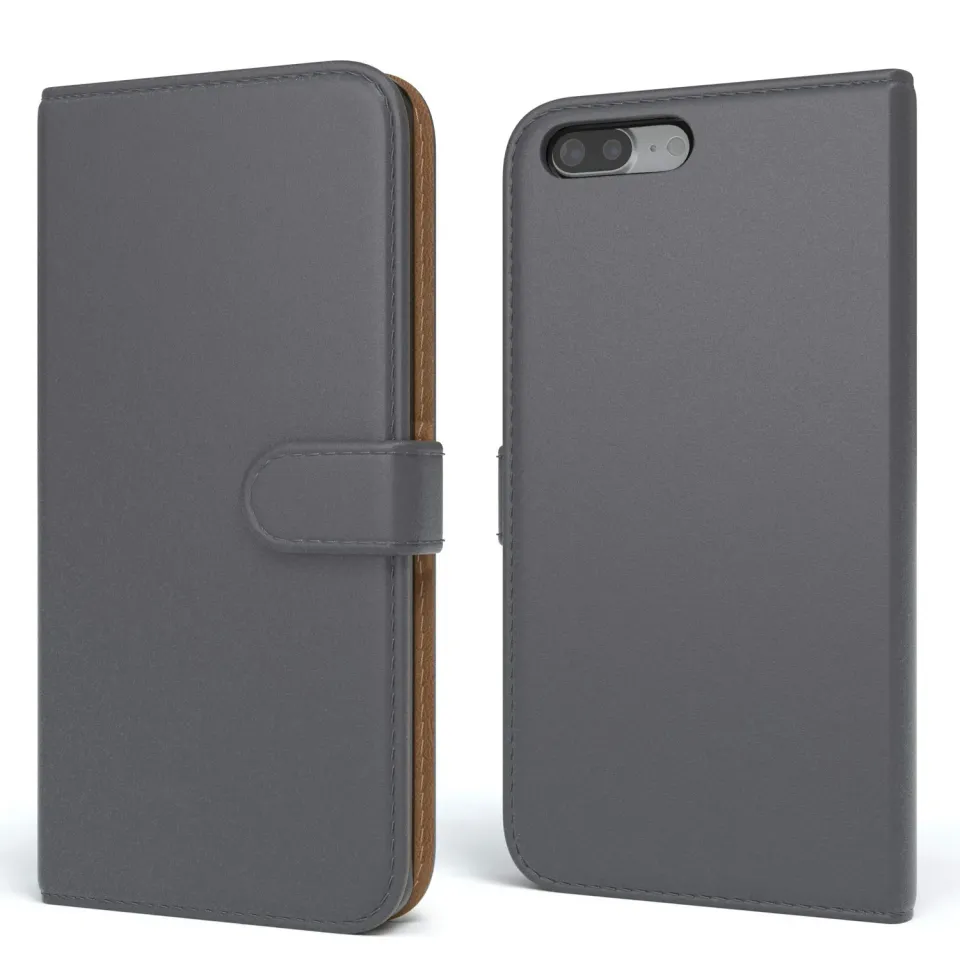 EAZY CASE iPhone 7 Plus 8 Plus Klapphülle Anthrazit Book