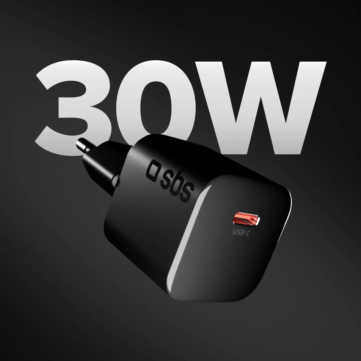 SBS USB-C Wandlader 30W GaN PD 3.0 PPS schwarz