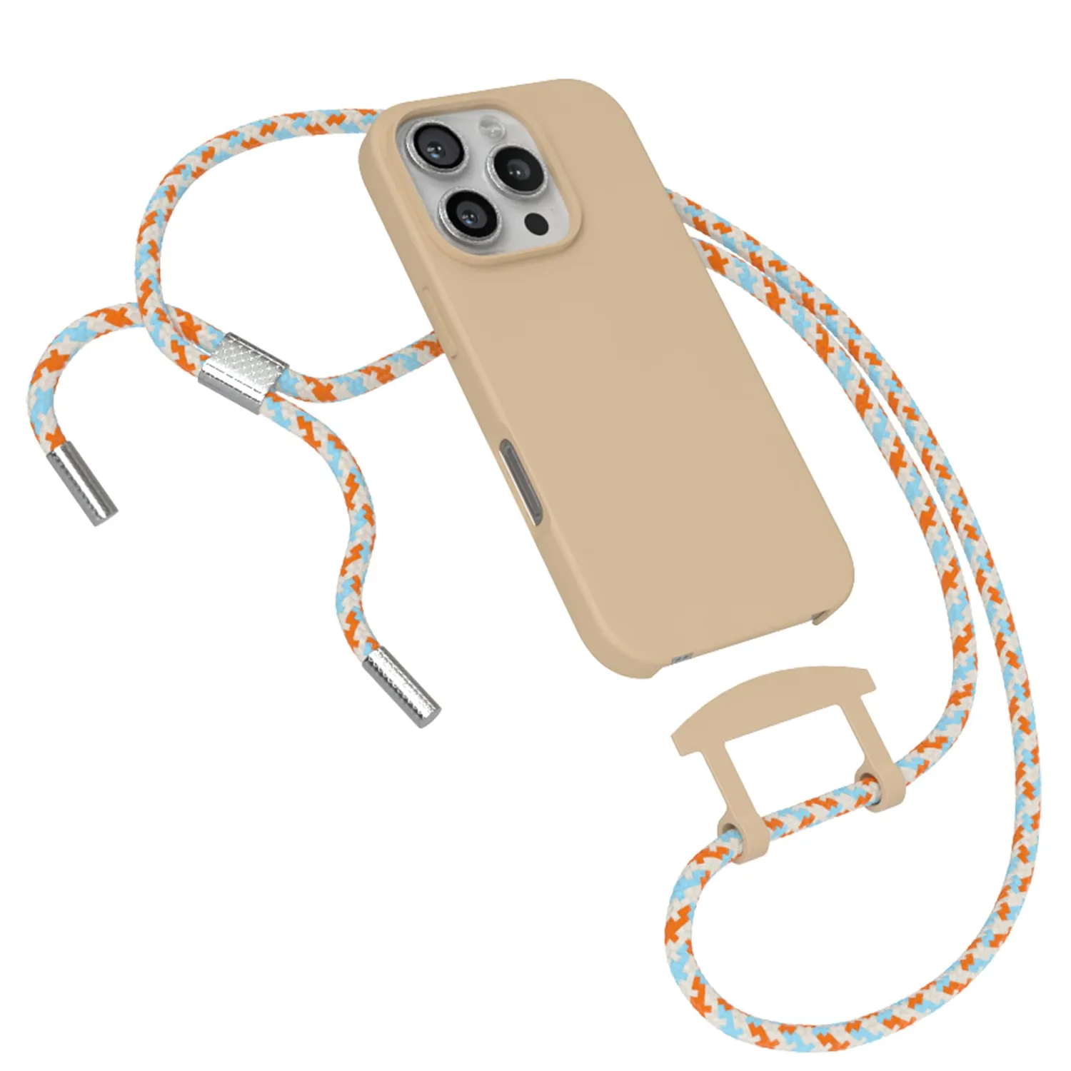 EAZY CASE iPhone 16 Hülle mit Band Karabiner Grau