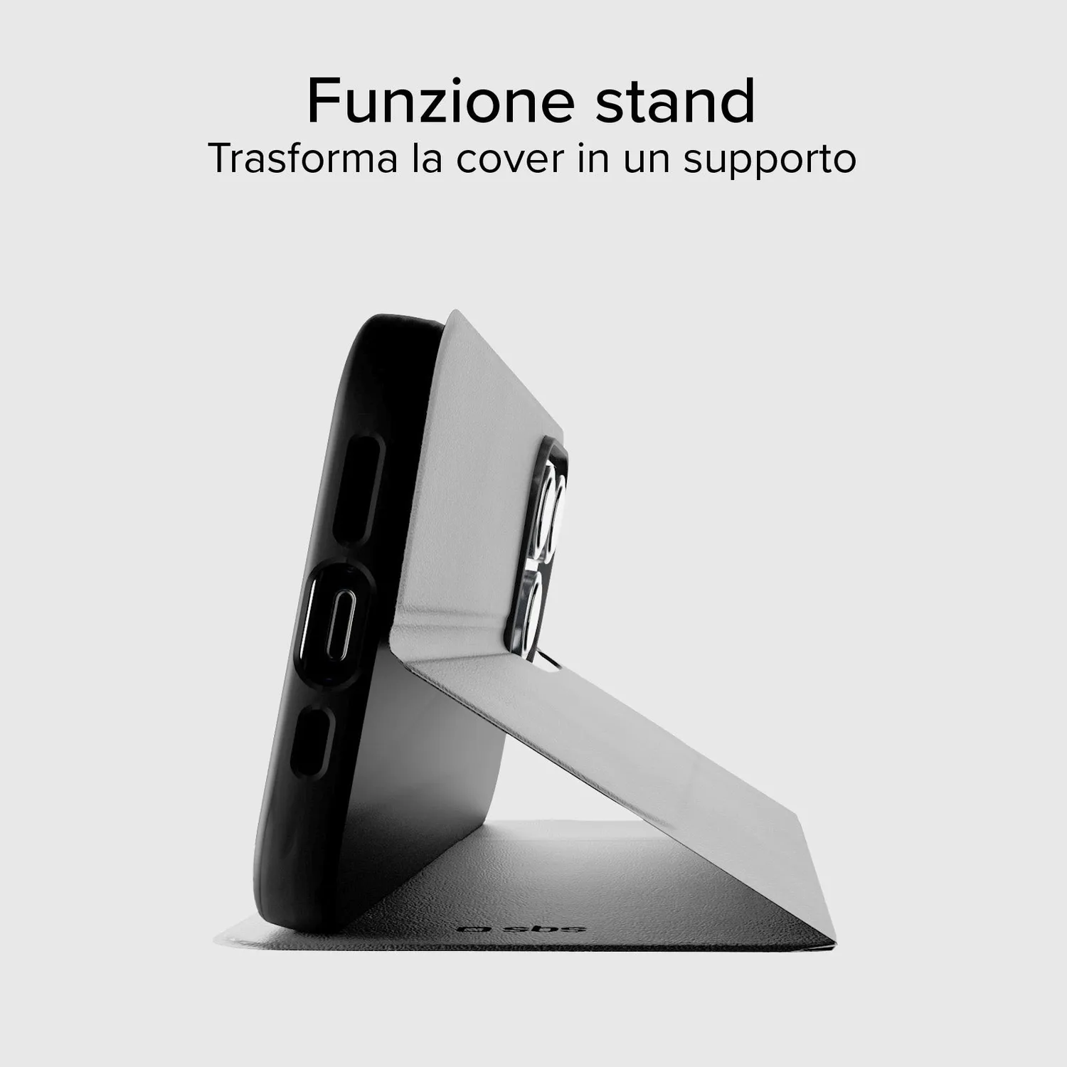 SBS Wallet Smooth Klapphülle iPhone 16 Pro Schwarz Stand