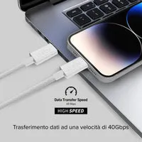 SBS USB-C Kabel 240W USB4 Datenkabel 1 m Nylon Schnellladen