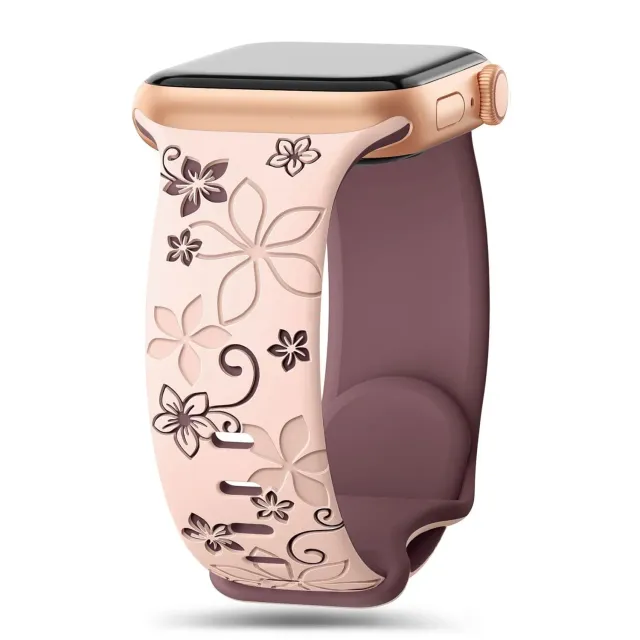 arktisband Bloom Apple Watch Silikonarmband Schwarz-Rosa 38-42mm