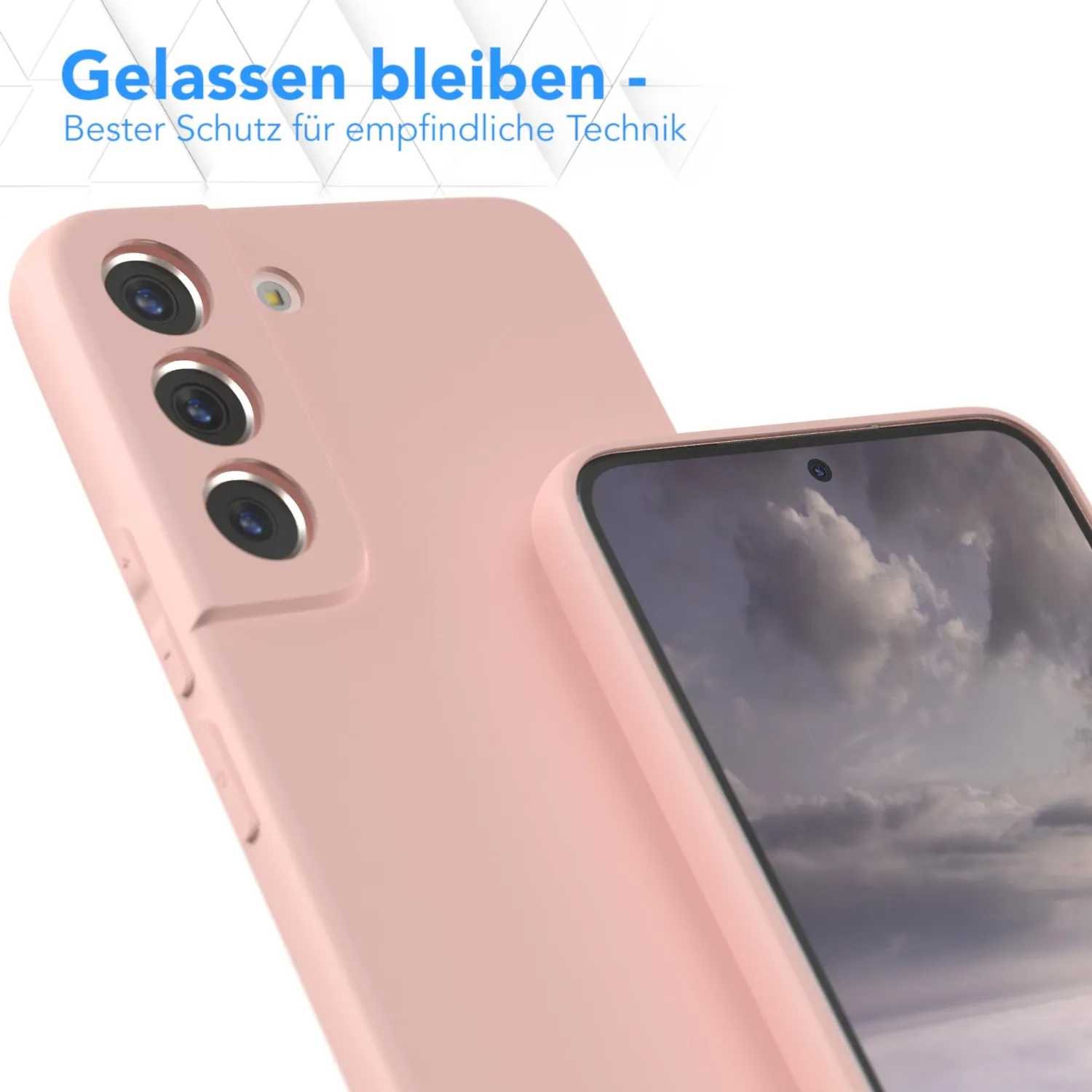 EAZY CASE Galaxy S22 5G Silikonhülle Alt Rosa matt