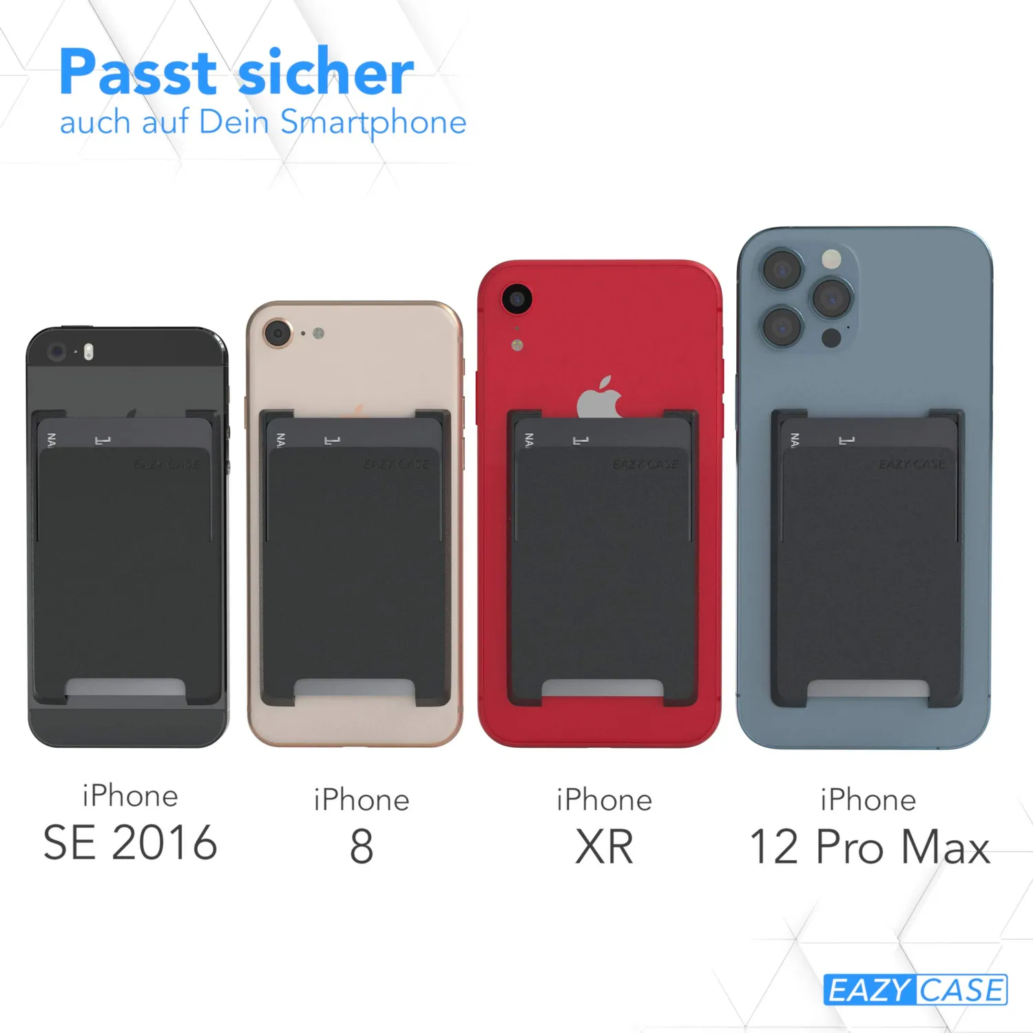 EAZY CASE Kartenhalter Schwarz selbstklebend für 2 Karten