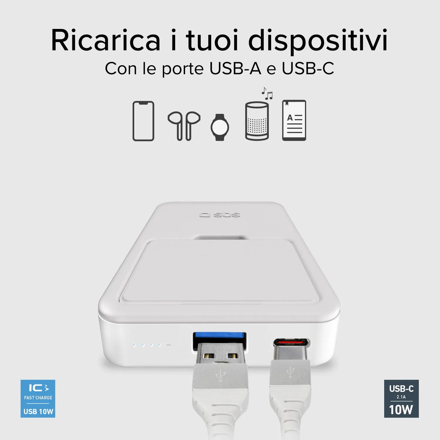 SBS Powerbank 5000 mAh magnetisch wireless mit Stand