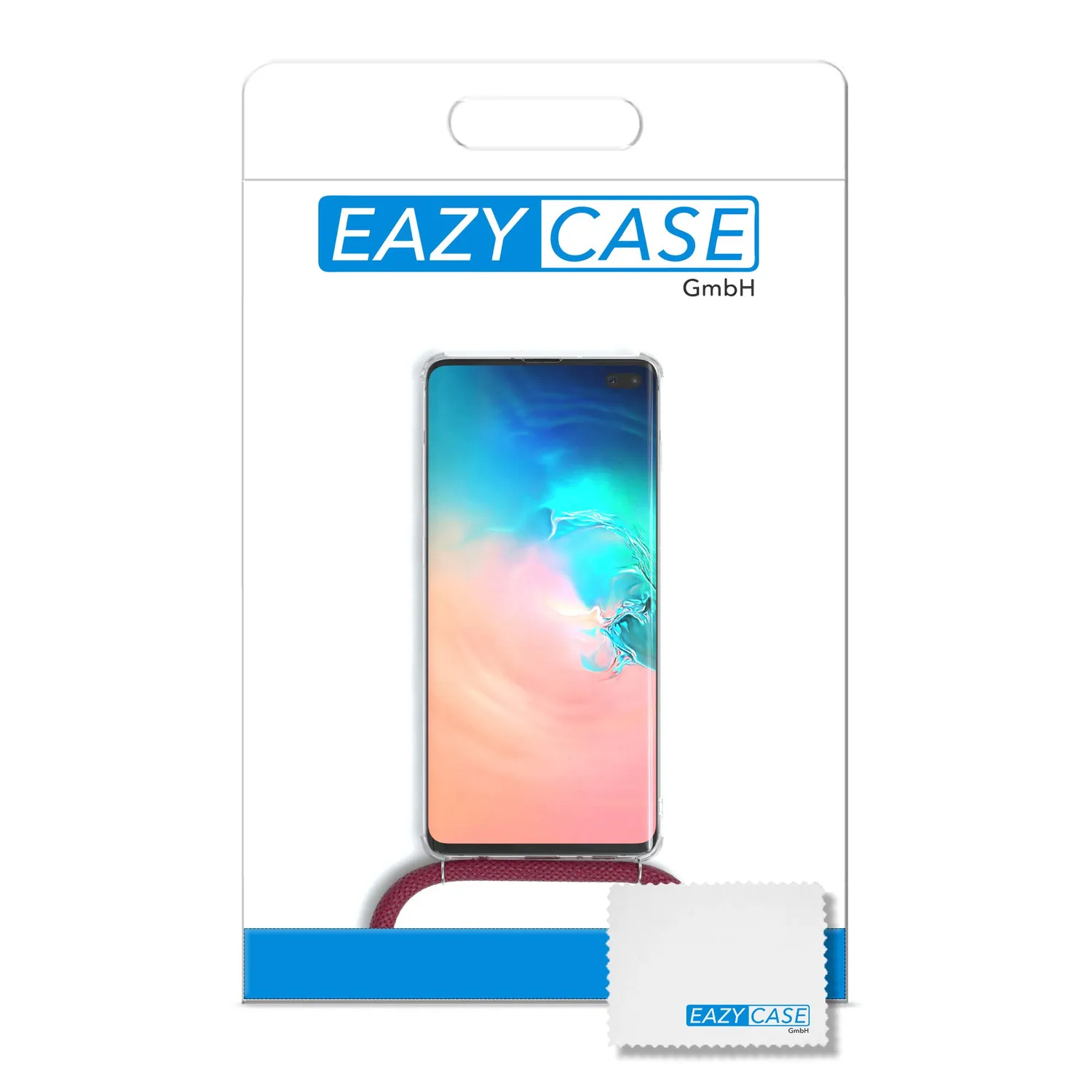 EAZY CASE Galaxy S10 Plus Handykette Burgunder Rot Silikon