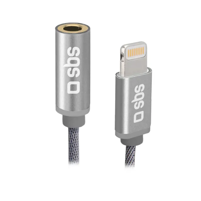 SBS Lightning auf Klinke Adapter 3,5mm MFi 15cm
