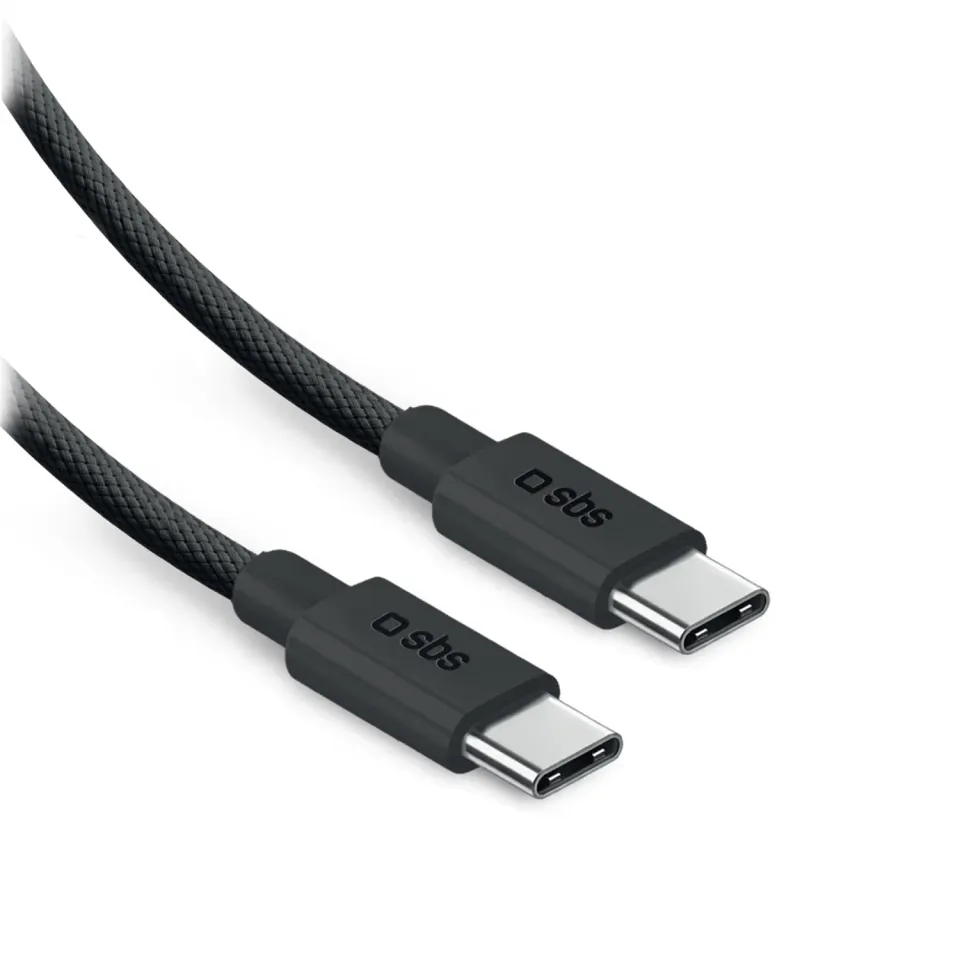 SBS USB-C Ladekabel 240W 3m Nylon für Laptop Schnellladung
