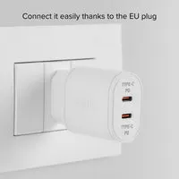 SBS 20W Wandladegerät Dual USB-C Power Delivery weiß