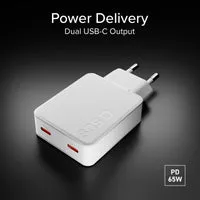 SBS 65W GaN Slim USB-C Wandladegerät 2-Port PD