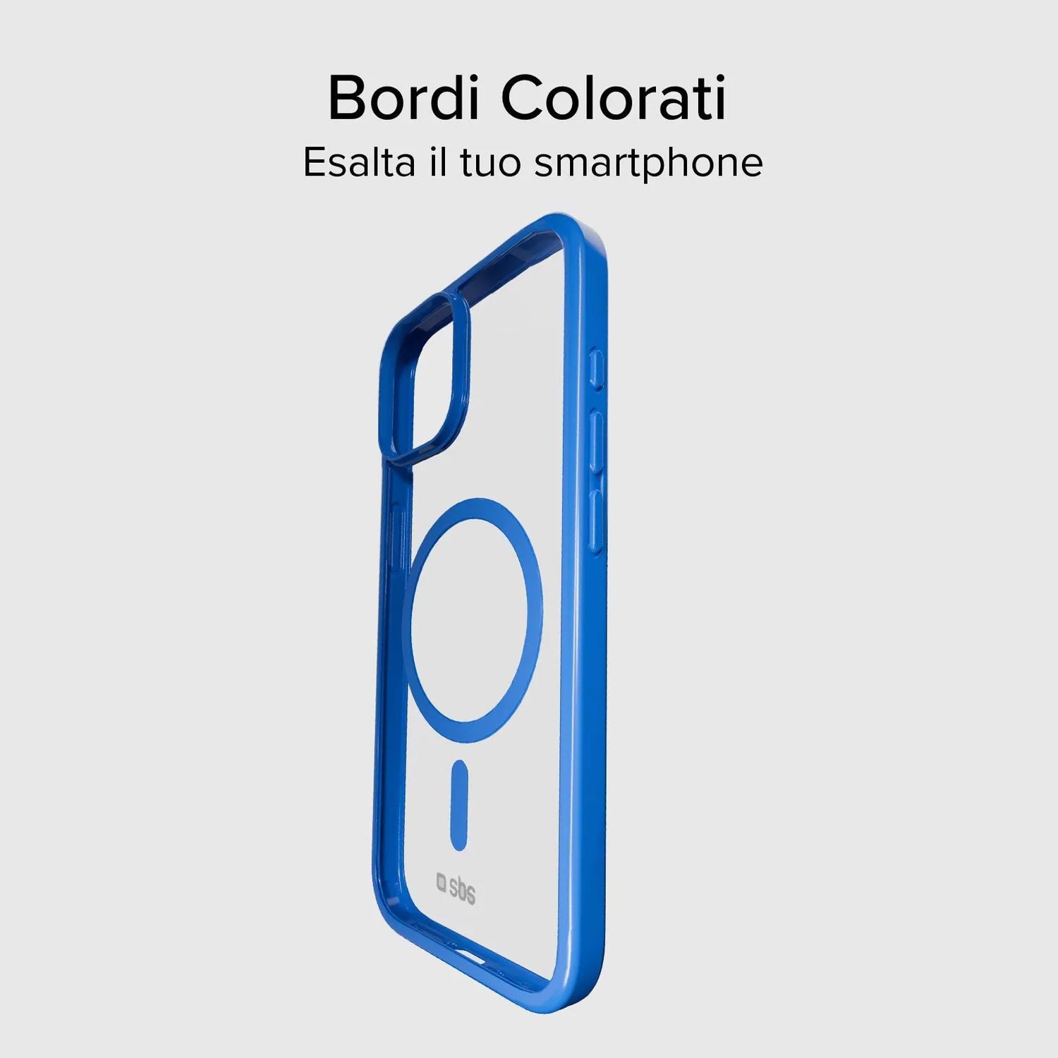 SBS MagSafe Hülle iPhone 15 transparent Farb-Rand slim