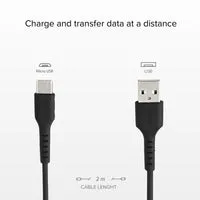 SBS USB Ladekabel Micro-USB 2 m schwarz Datenkabel