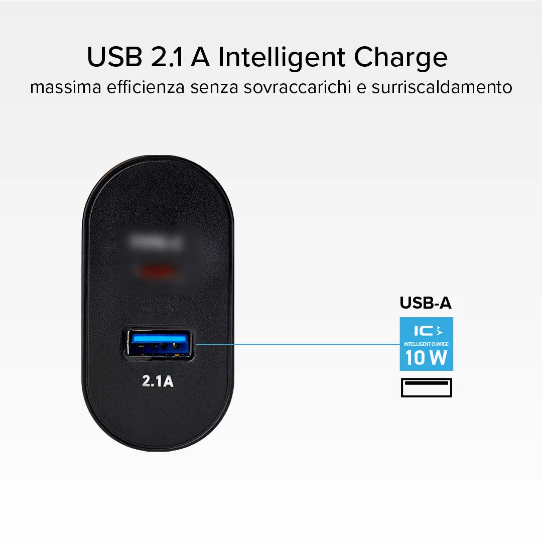 SBS Reise USB-A USB-C Ladegerät 10W Intelligent Charge