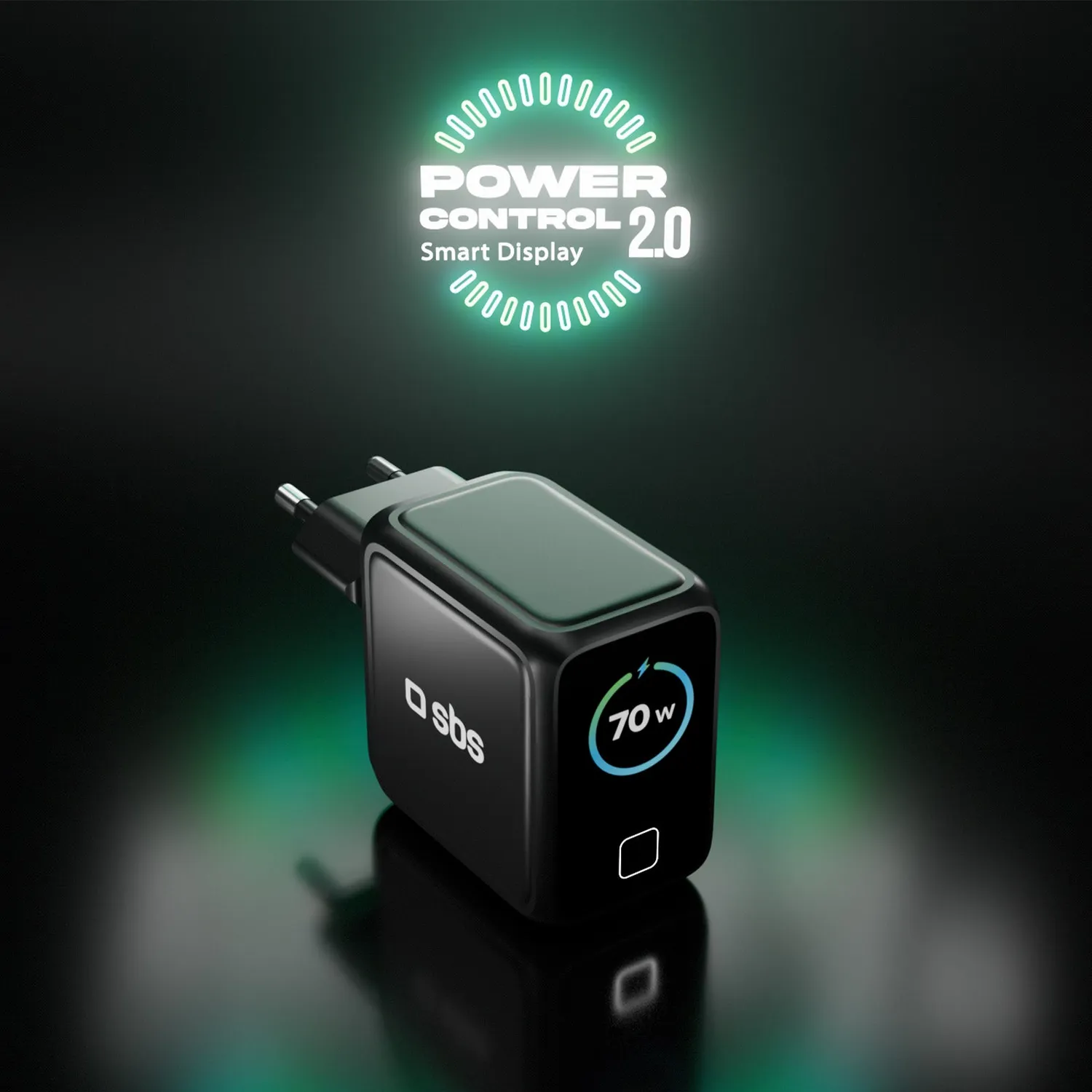 SBS Smart 70W USB-C Ladegerät mit TFT-Display