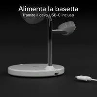 SBS Qi2 3-in-1 Ladestation kabellos MagSafe schwarz