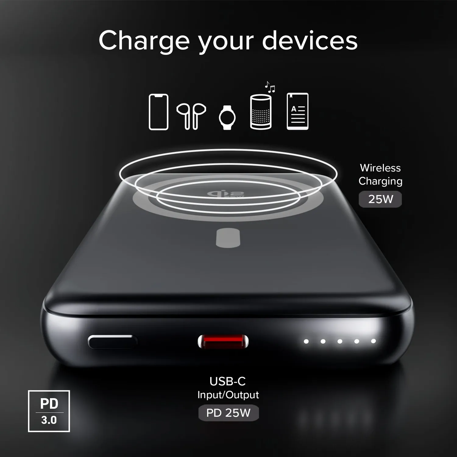 SBS Mag Alu Powerbank 10000mAh Qi2.2 25W magnetisch