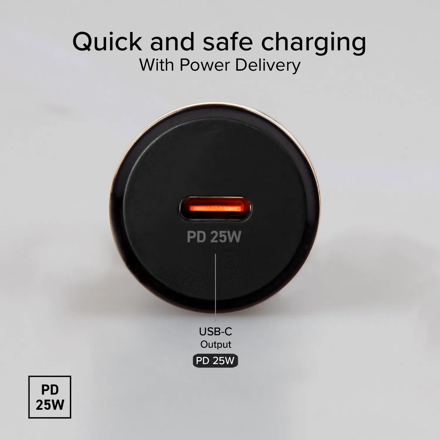 SBS 25W Auto Ladegerät USB-C PD mit Kabel 1m