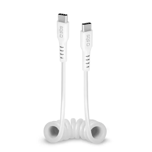 SBS USB-C Spiral Kabel 1m Schwarz Laden Daten