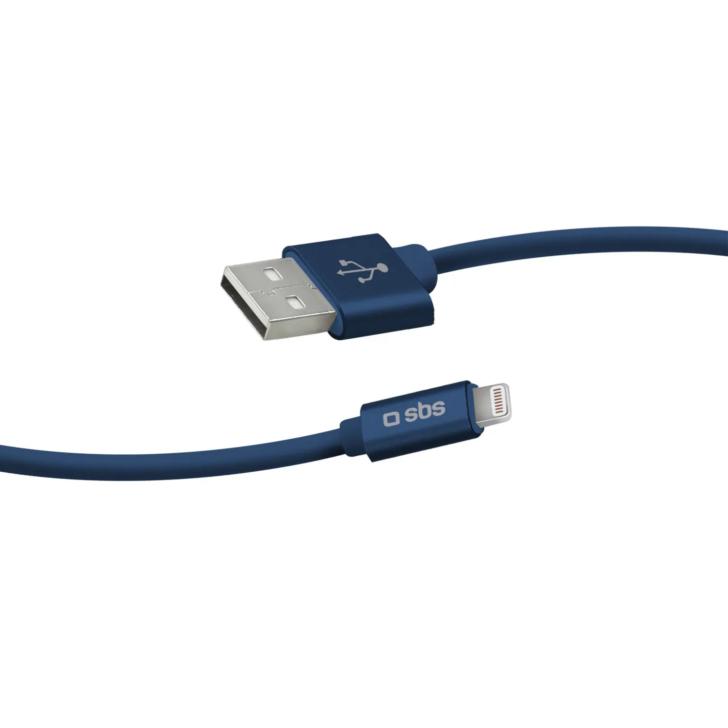 SBS Polo Lightning Kabel 1m blau Silikon
