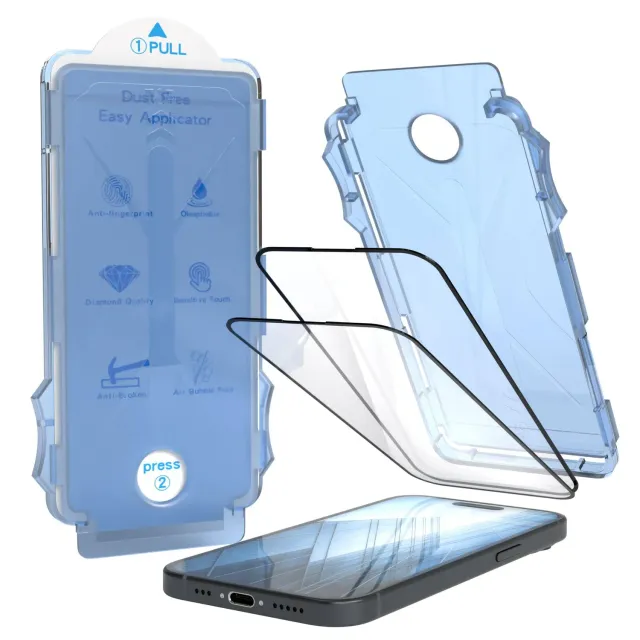 EAZY CASE iPhone 15 Panzerglas Transparent 2 Stück 9H