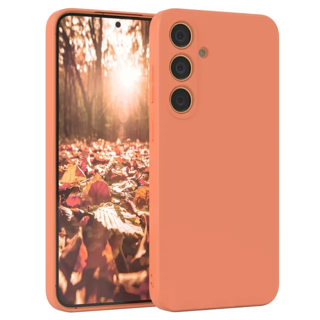 EAZY CASE Silikonhülle Galaxy S24 Plus Orange Hellorange matt