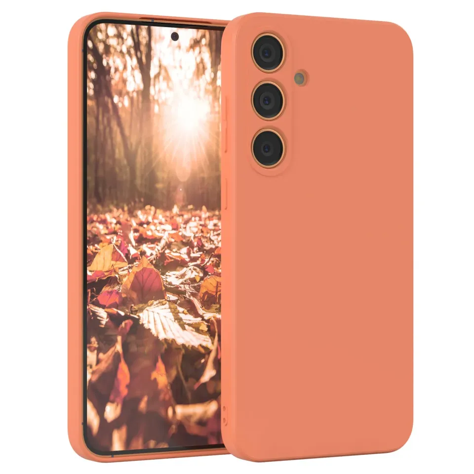 EAZY CASE Silikonhülle Galaxy S24 Plus Orange Hellorange matt