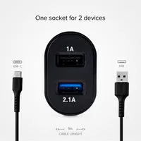 SBS Reise-Ladeset USB-C Ladekabel 1m 2,1A