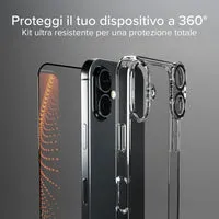 SBS D3O iPhone 16 Schutzset Hülle Glas Transparent
