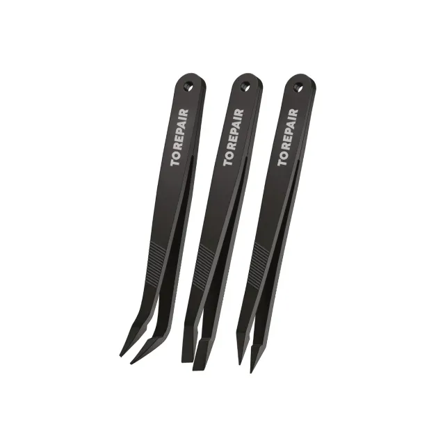 SBS Präzisionspinzetten Set 3tlg antistatisch Carbon