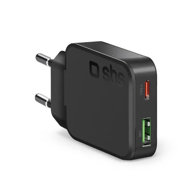 SBS 45W Wandladegerät USB-C Ultra Slim Dual