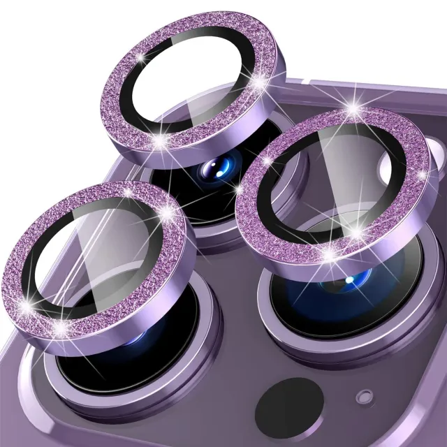 arktis Sparkling iPhone 14 Pro Max Kameraschutz Lila Glitzer