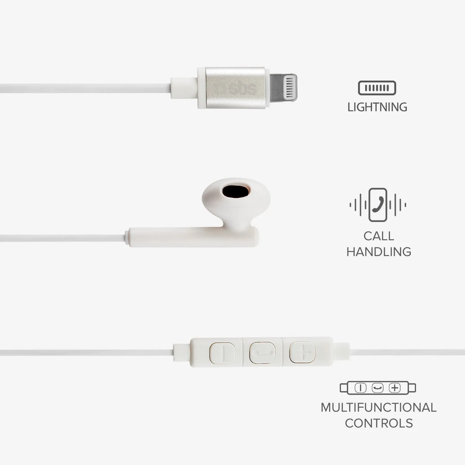 SBS Studio Mix 65 Lightning Kopfhörer weiß semi in-ear