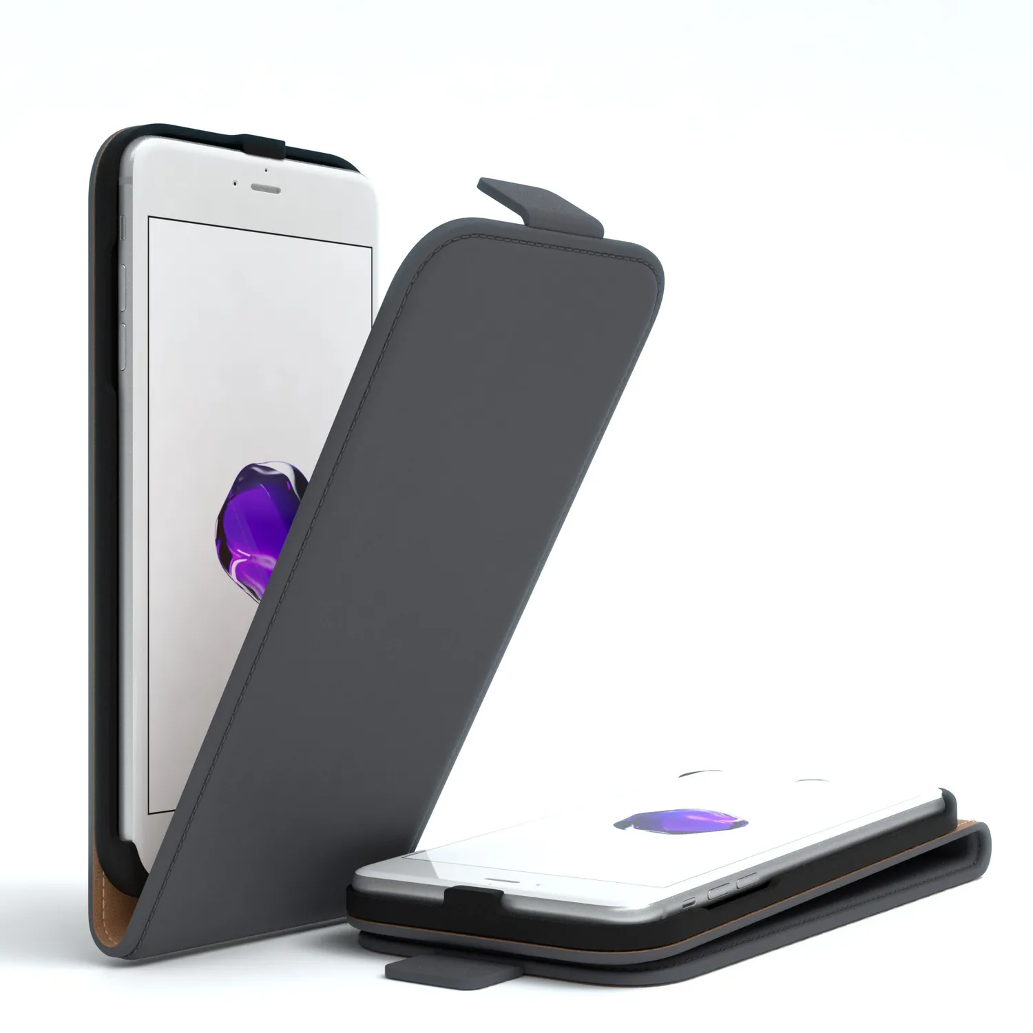 EAZY CASE Klapphülle für iPhone 7 Plus / 8 Plus Anthrazit