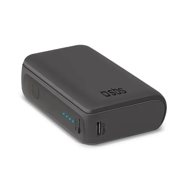 SBS Powerbank 10000 mAh Schwarz ultrakompakt