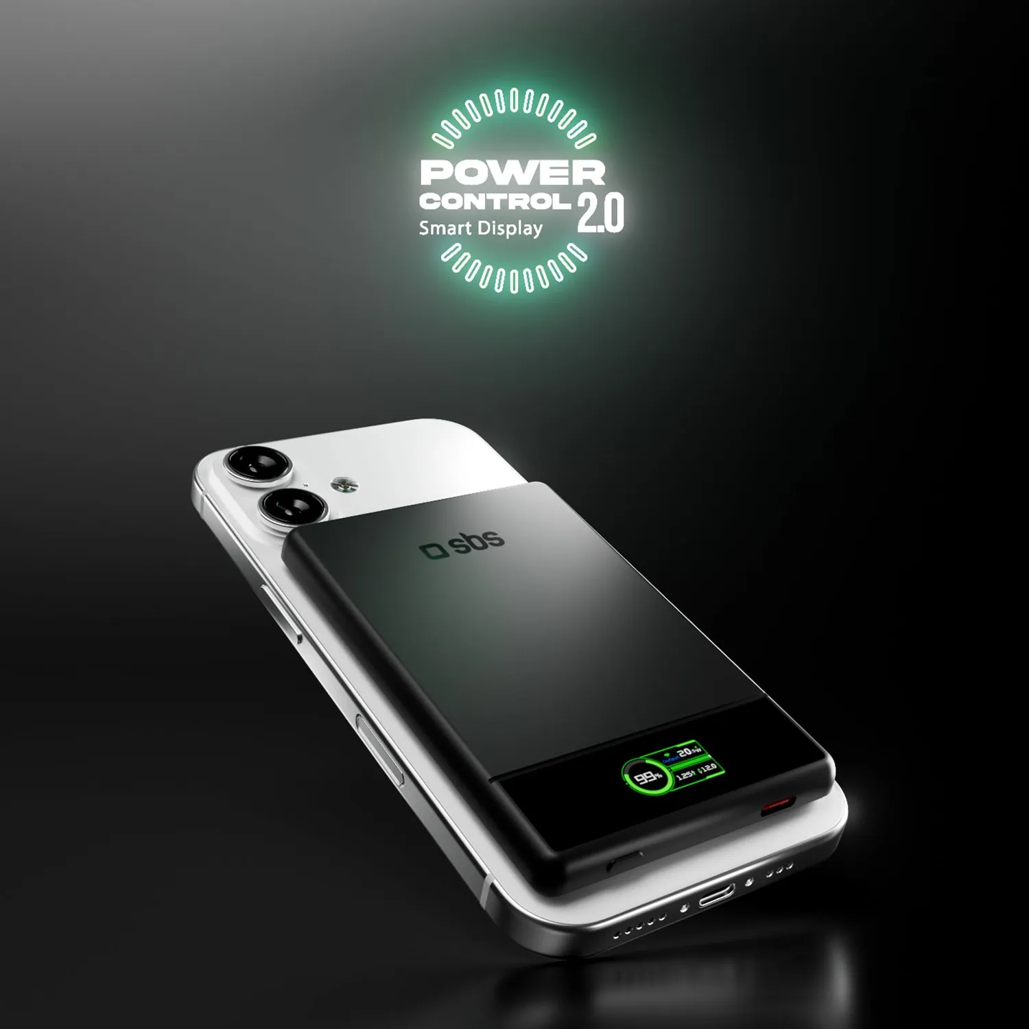 SBS Powerbank 5000mAh magnetisch 15W mit Display