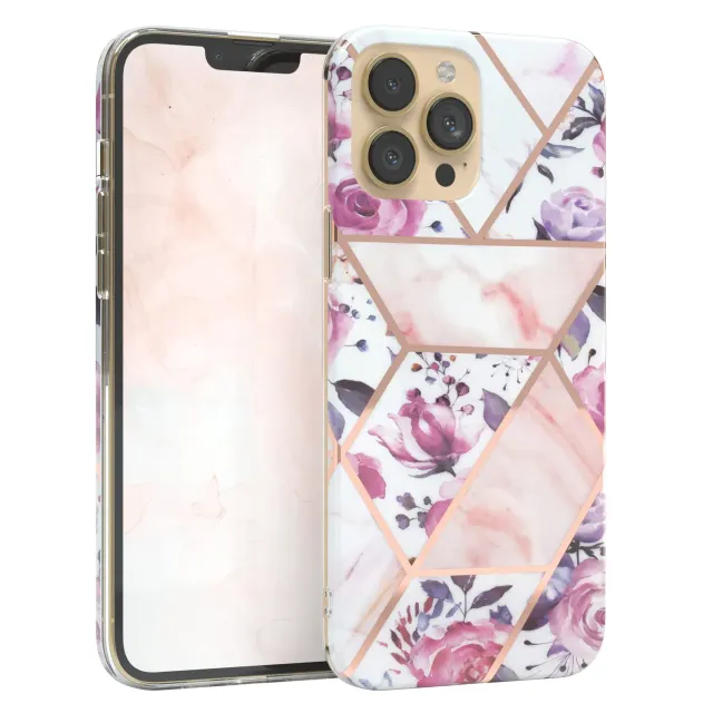 EAZY CASE Blume iPhone 13 Pro Max Silikonhülle Rosé Rosen