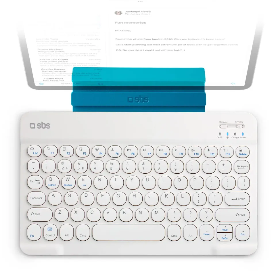 SBS Wireless Tastatur QWERTY Englisch mit Stand